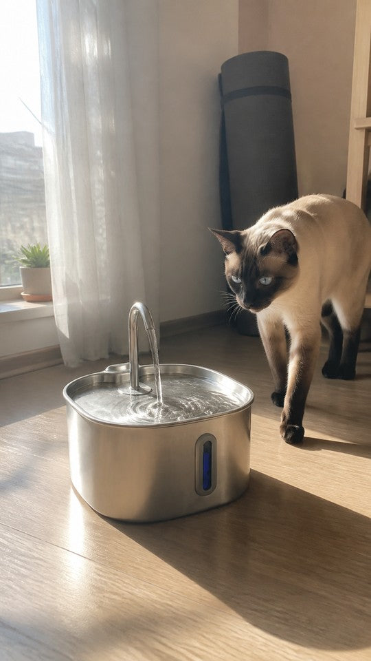 ワンルームの窓辺 シャム 朝いちばんに飲みに来ます