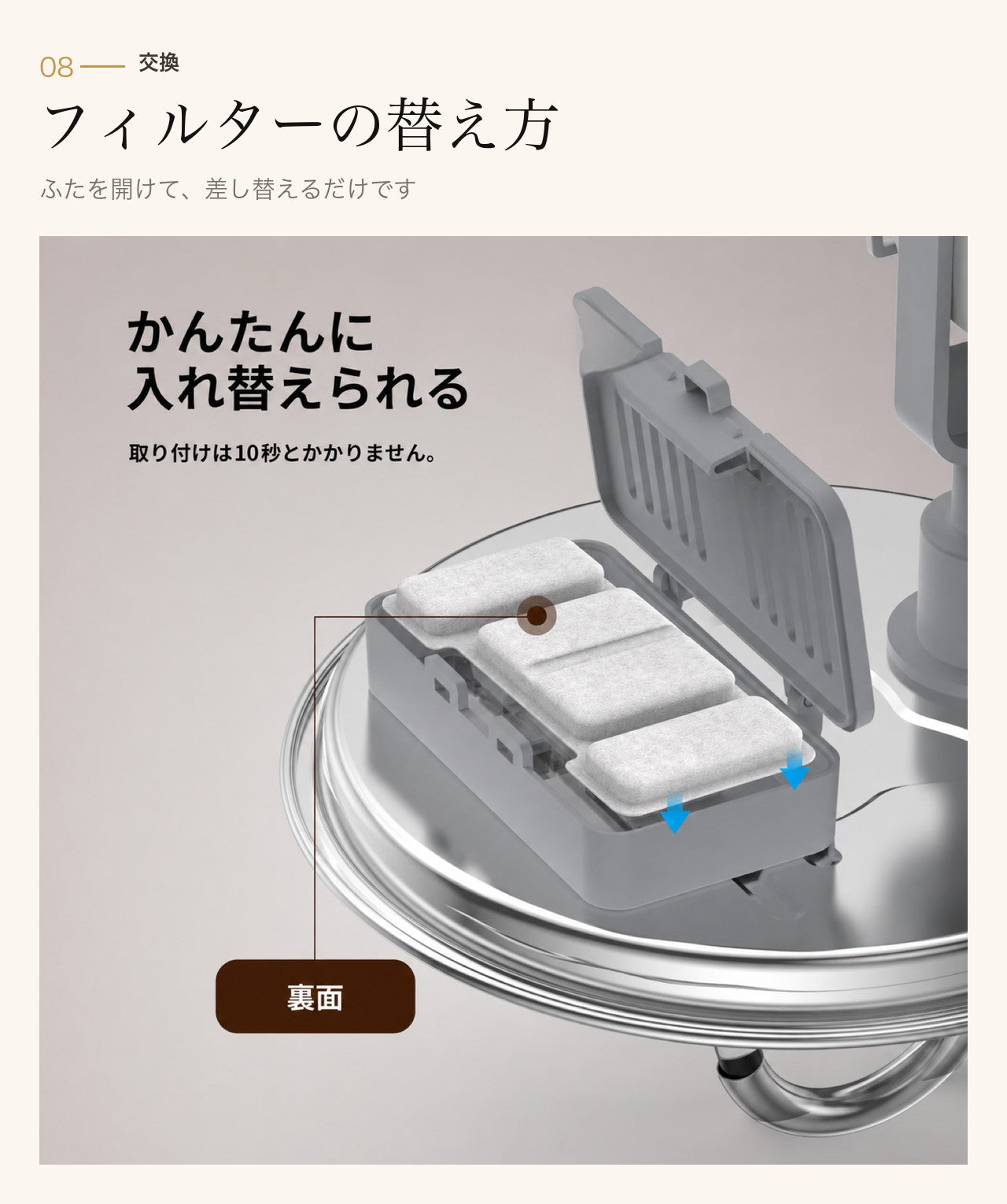 10秒で入れ替えられる